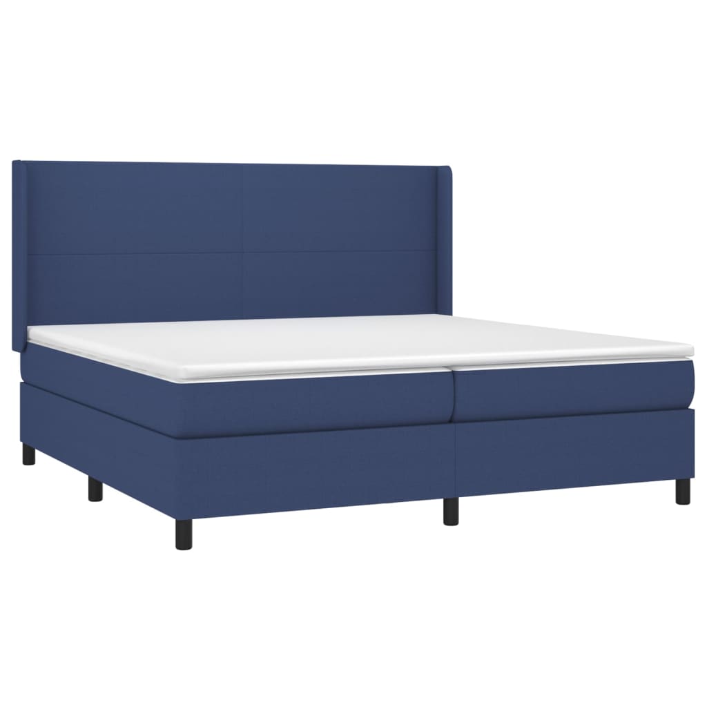 Boxspringbett Mit Matratze Stoff Blau