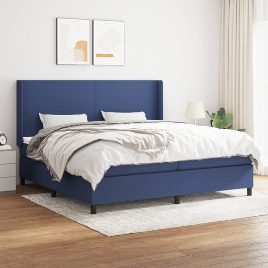 Boxspringbett Mit Matratze Stoff Blau
