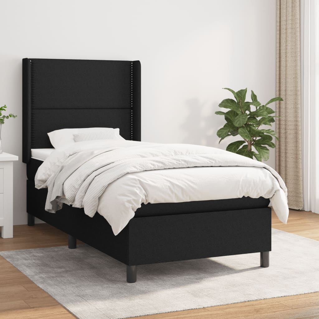 Boxspringbett Mit Matratze Stoff Schwarz