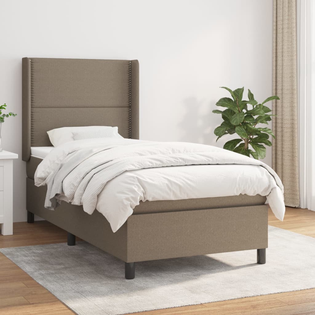 Boxspringbett Mit Matratze Stoff Taupe