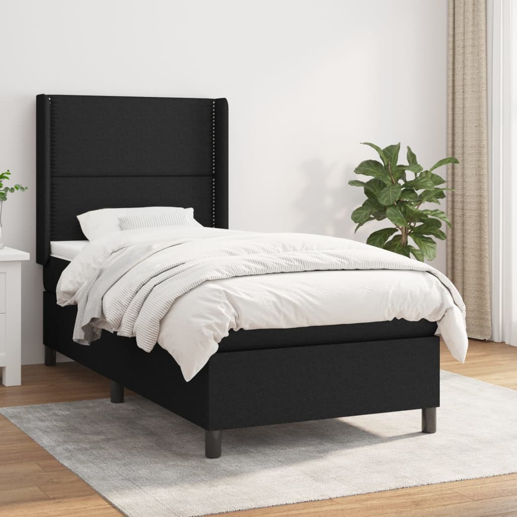 Boxspringbett Mit Matratze Stoff Schwarz