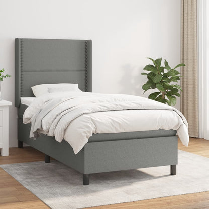 Boxspringbett Mit Matratze Stoff Dunkelgrau