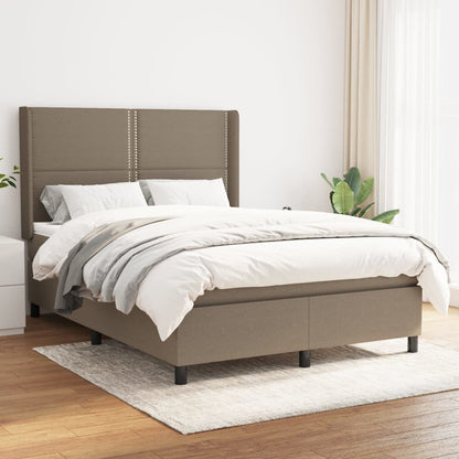 Boxspringbett Mit Matratze Stoff Taupe