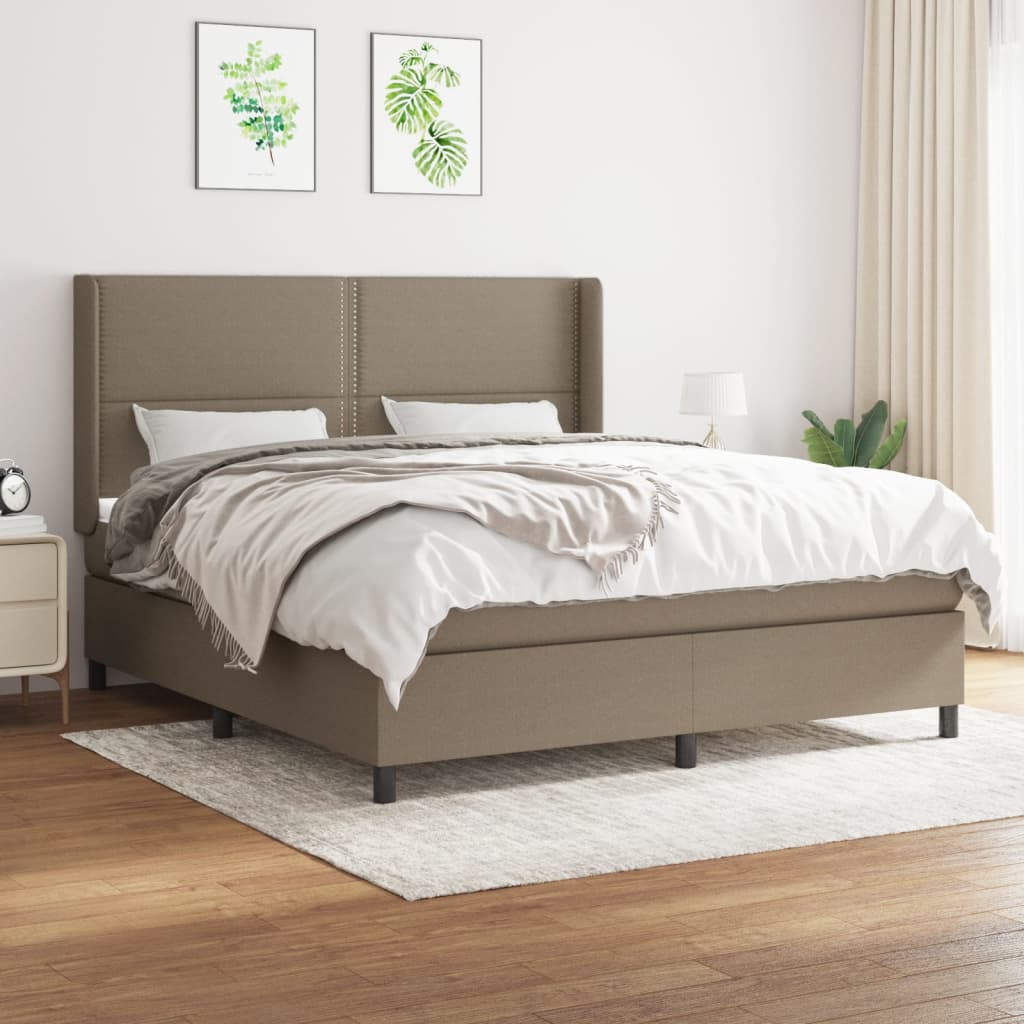 Boxspringbett Mit Matratze Stoff Taupe
