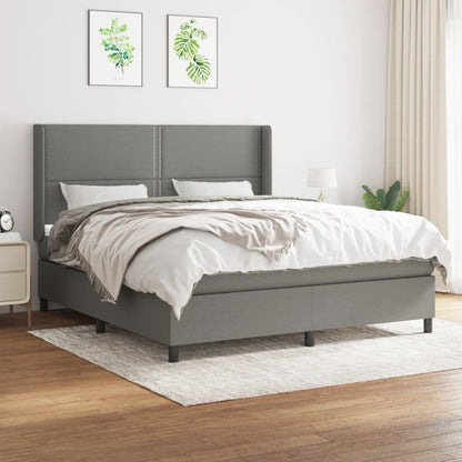Boxspringbett Mit Matratze Stoff Dunkelgrau