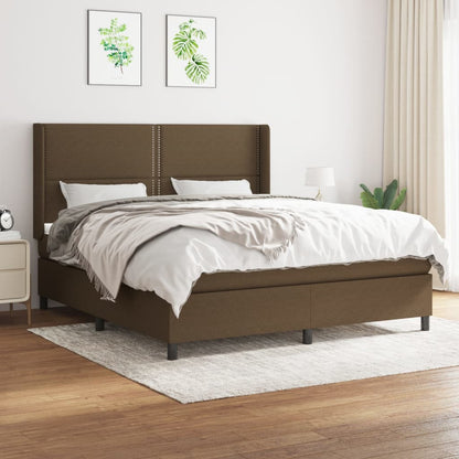 Boxspringbett Mit Matratze Stoff Dunkelbraun