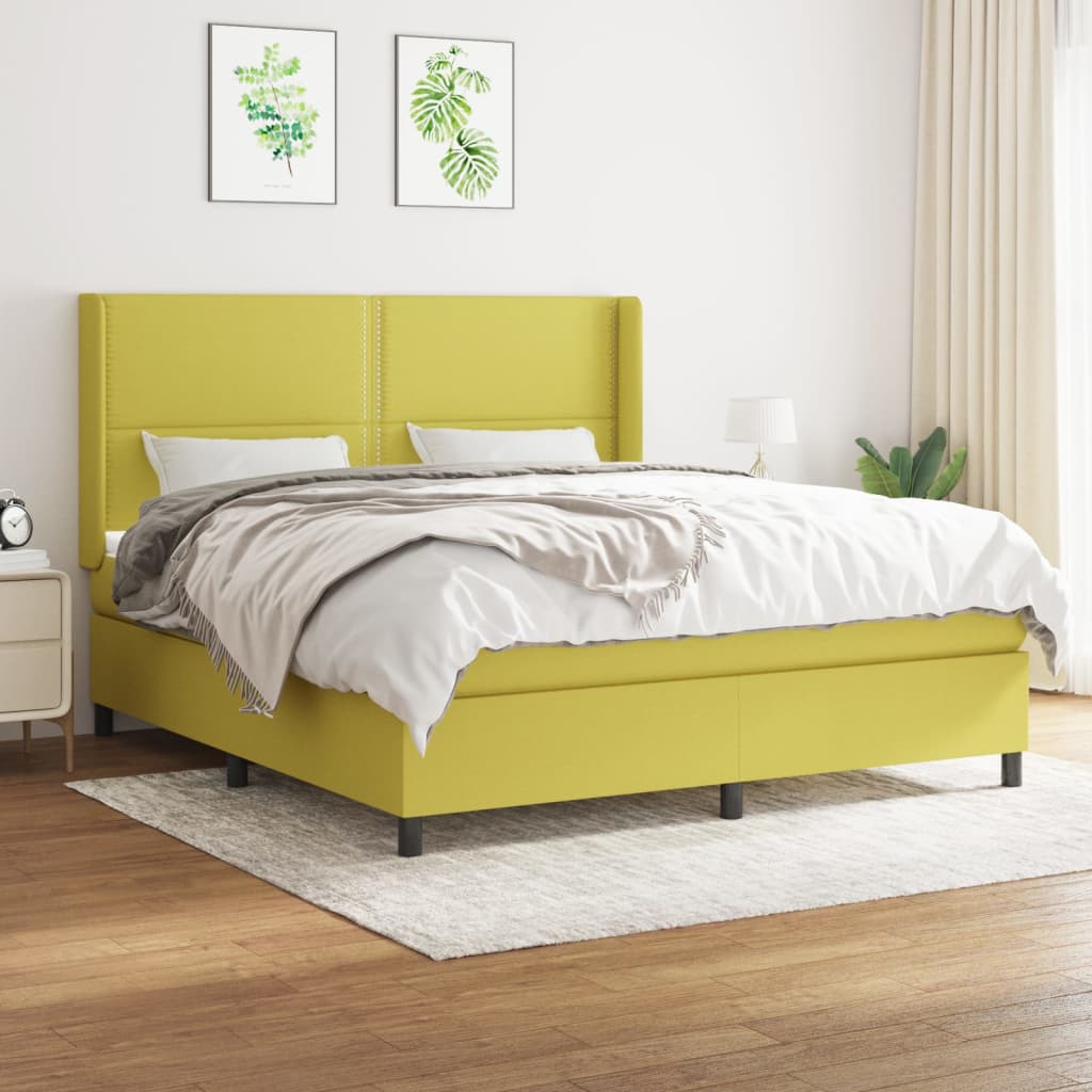 Boxspringbett Mit Matratze Stoff Grün