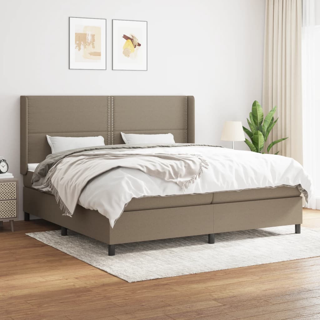 Boxspringbett Mit Matratze Stoff Taupe