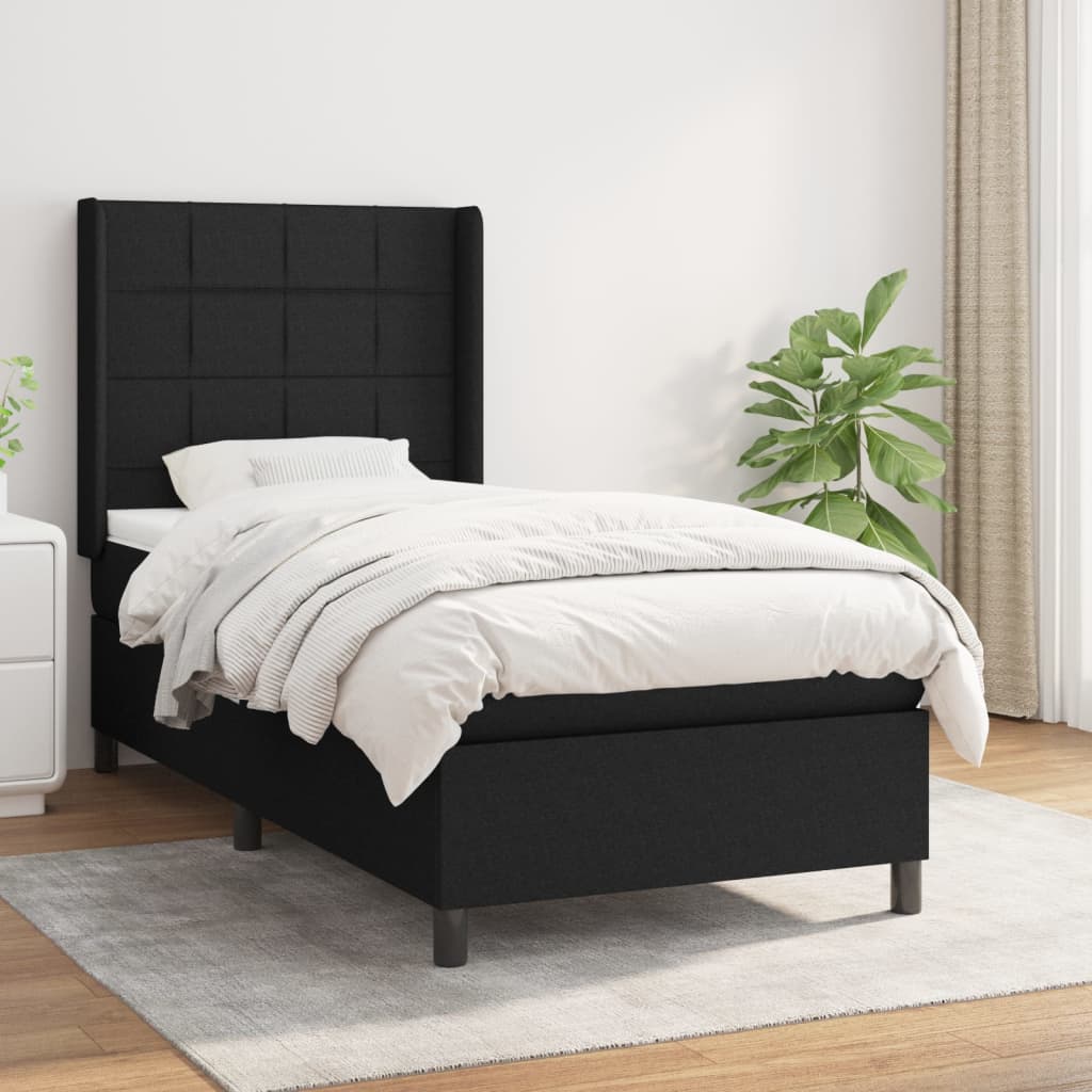 Boxspringbett Mit Matratze Stoff Schwarz