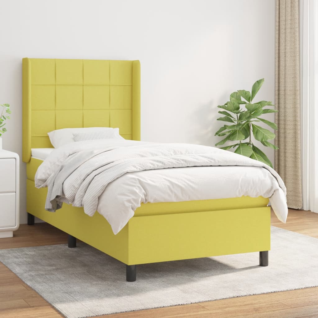 Boxspringbett Mit Matratze Stoff Grün