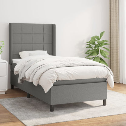 Boxspringbett Mit Matratze Stoff Dunkelgrau