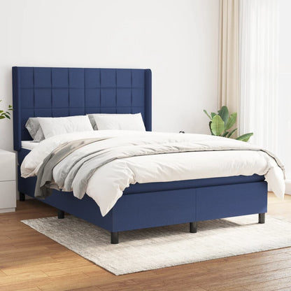 Boxspringbett Mit Matratze Stoff Blau