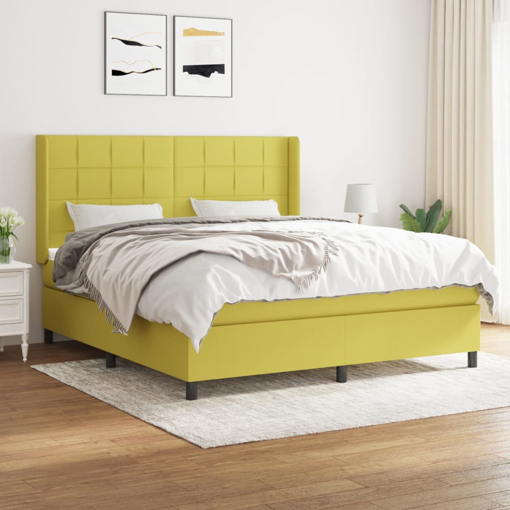 Boxspringbett Mit Matratze Stoff Grün