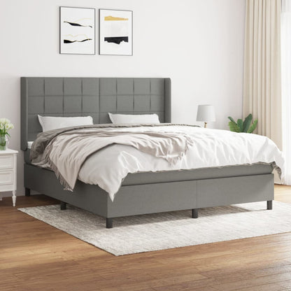Boxspringbett Mit Matratze Stoff Dunkelgrau