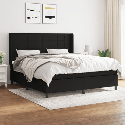 Boxspringbett Mit Matratze Stoff Schwarz