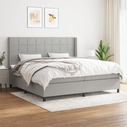 Boxspringbett Mit Matratze Stoff Hellgrau