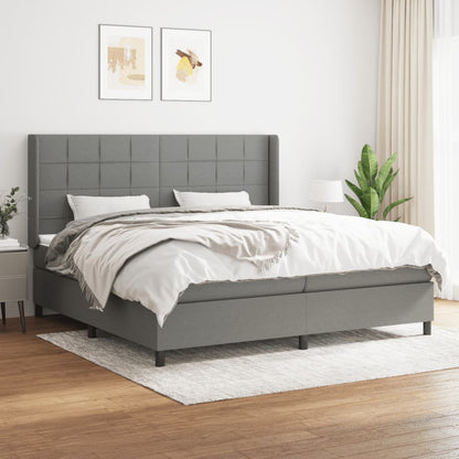 Boxspringbett Mit Matratze Stoff Dunkelgrau