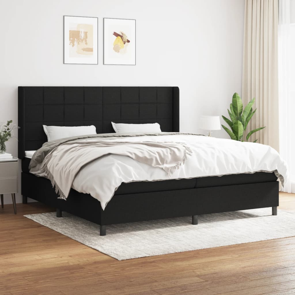 Boxspringbett Mit Matratze Stoff Schwarz