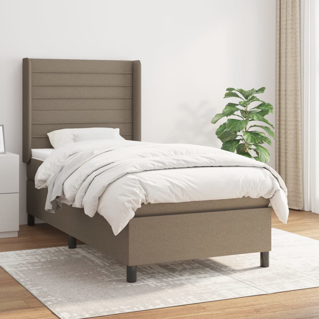 Boxspringbett Mit Matratze Stoff Taupe