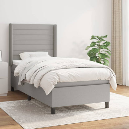Boxspringbett Mit Matratze Stoff Hellgrau