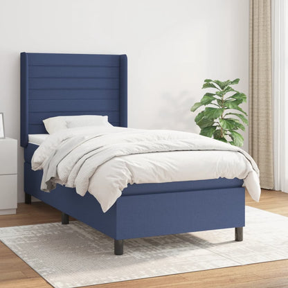 Boxspringbett Mit Matratze Stoff Blau
