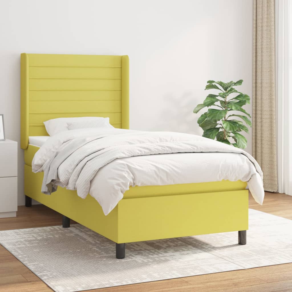 Boxspringbett Mit Matratze Stoff Grün