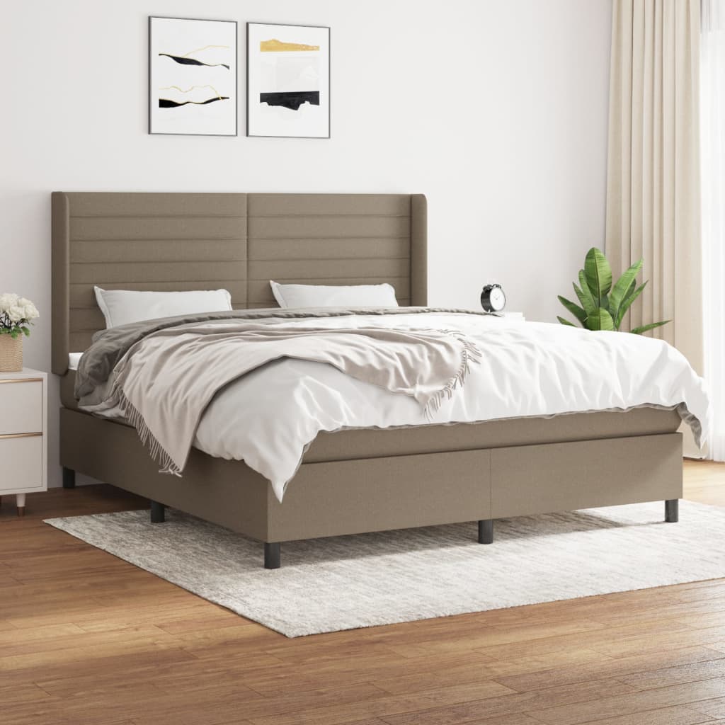 Boxspringbett Mit Matratze Stoff Taupe