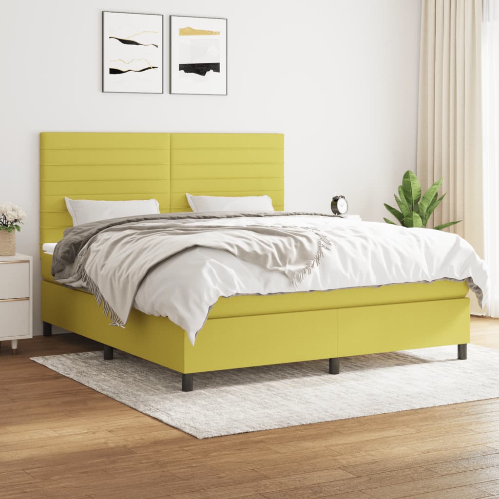 Boxspringbett Mit Matratze Stoff Grün