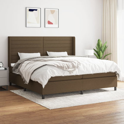 Boxspringbett Mit Matratze Stoff Dunkelbraun