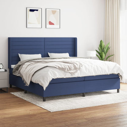 Boxspringbett Mit Matratze Stoff Blau