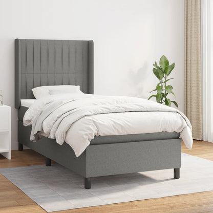 Boxspringbett Mit Matratze Stoff Dunkelgrau