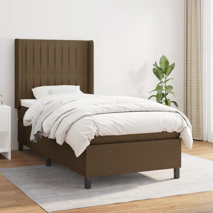 Boxspringbett Mit Matratze Stoff Dunkelbraun