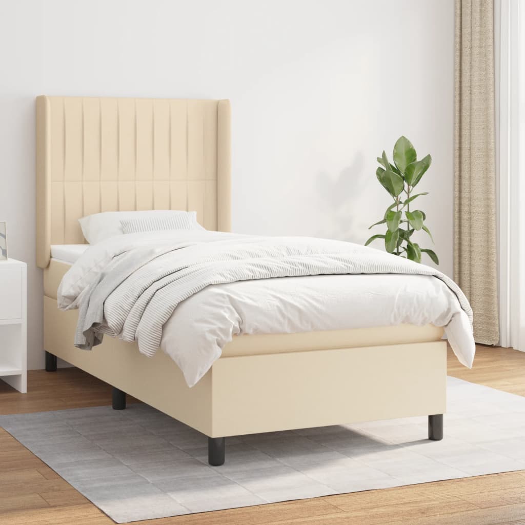 Boxspringbett Mit Matratze Stoff Creme