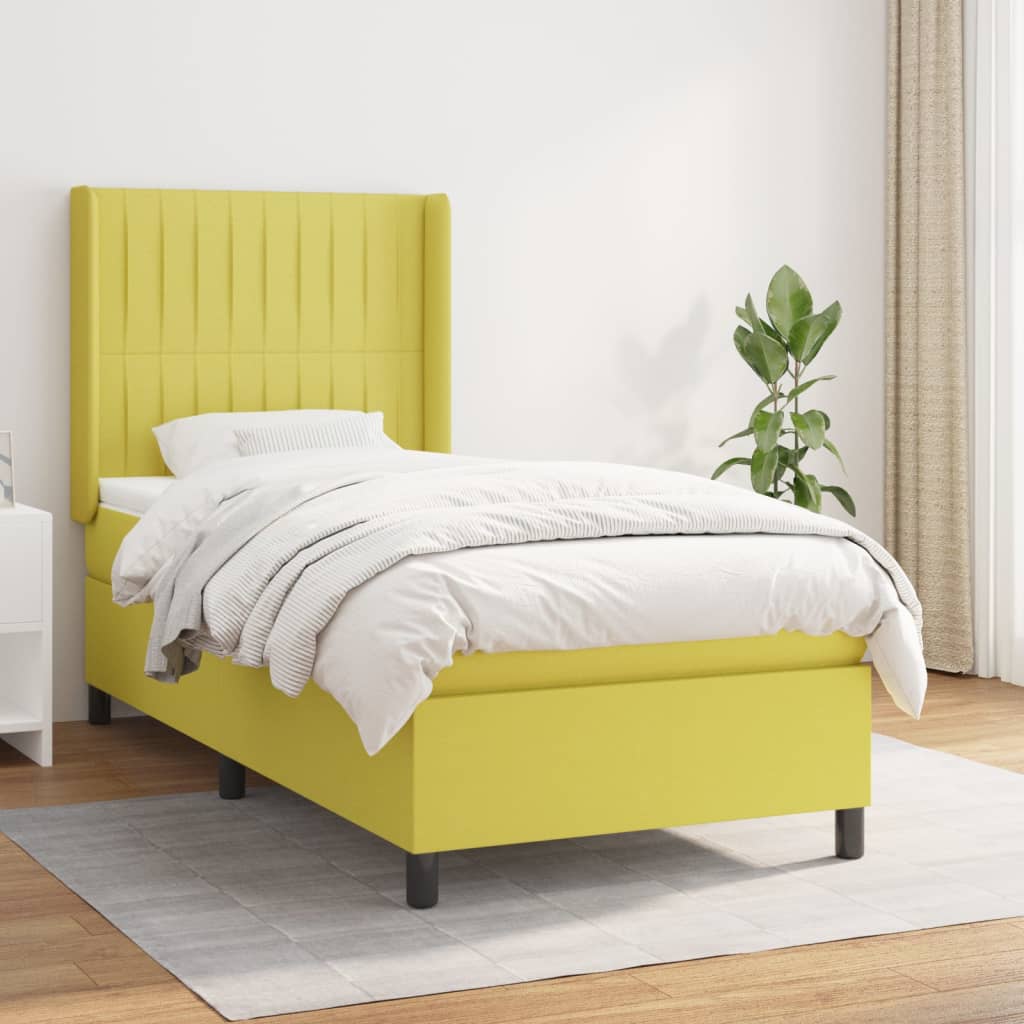 Boxspringbett Mit Matratze Stoff Grün