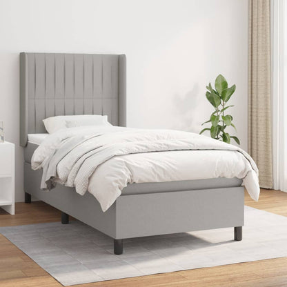 Boxspringbett Mit Matratze Stoff Hellgrau