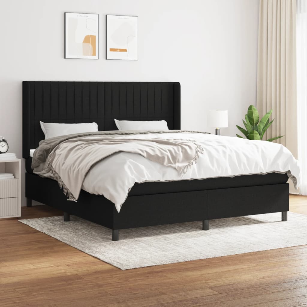 Boxspringbett Mit Matratze Stoff Schwarz