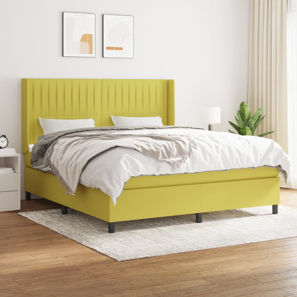 Boxspringbett Mit Matratze Stoff Grün