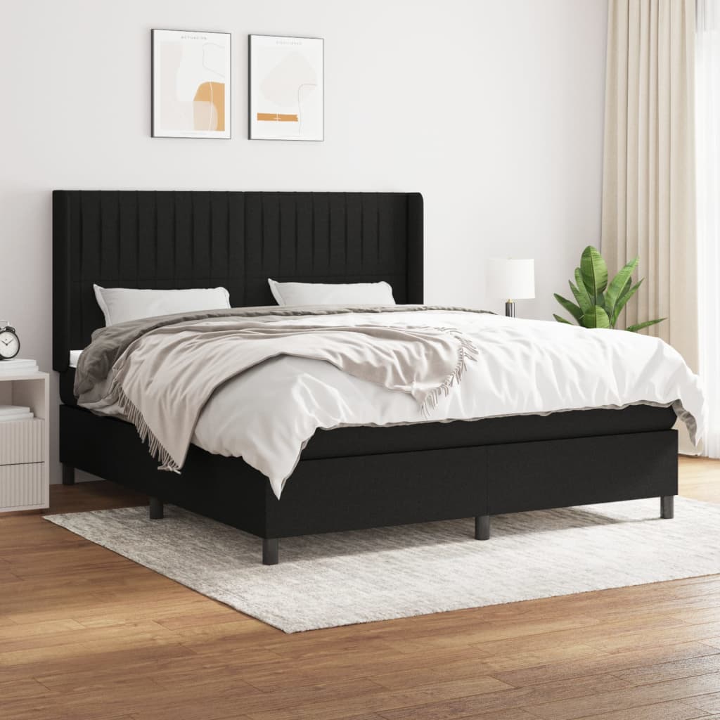Boxspringbett Mit Matratze Stoff Schwarz