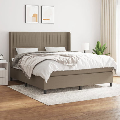 Boxspringbett Mit Matratze Stoff Taupe