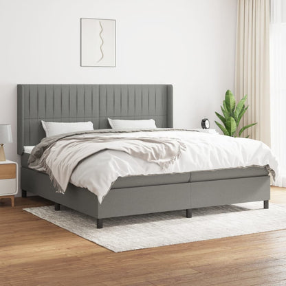 Boxspringbett Mit Matratze Stoff Dunkelgrau