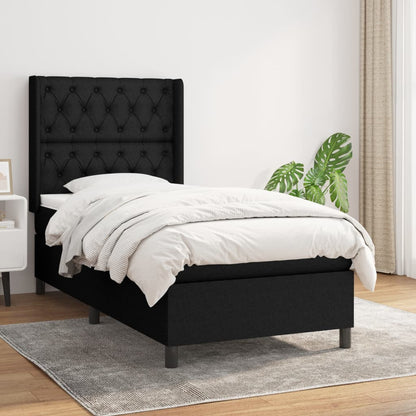 Boxspringbett Mit Matratze Stoff Schwarz
