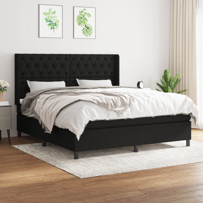 Boxspringbett Mit Matratze Stoff Schwarz