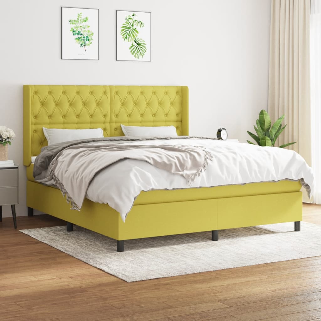 Boxspringbett Mit Matratze Stoff Grün