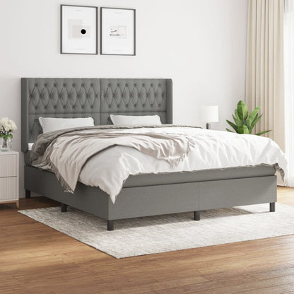Boxspringbett Mit Matratze Stoff Dunkelgrau