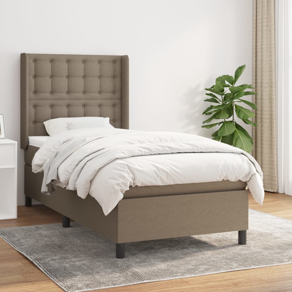 Boxspringbett Mit Matratze Stoff Taupe