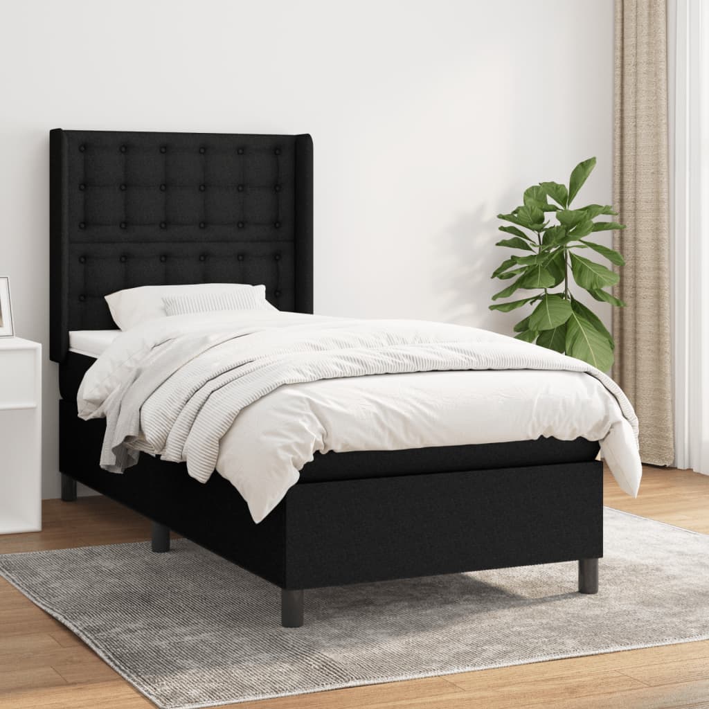 Boxspringbett Mit Matratze Stoff Schwarz