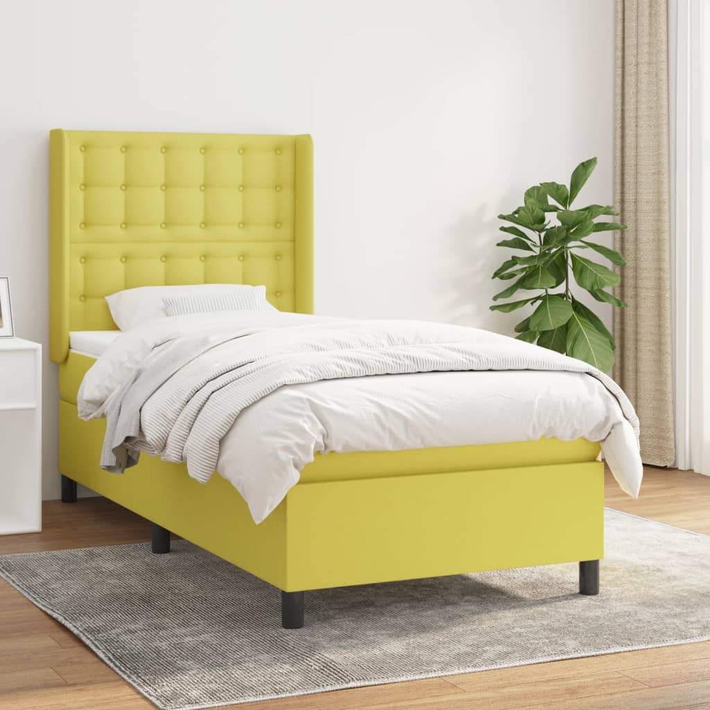 Boxspringbett Mit Matratze Stoff Grün
