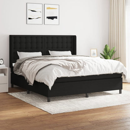 Boxspringbett Mit Matratze Stoff Schwarz