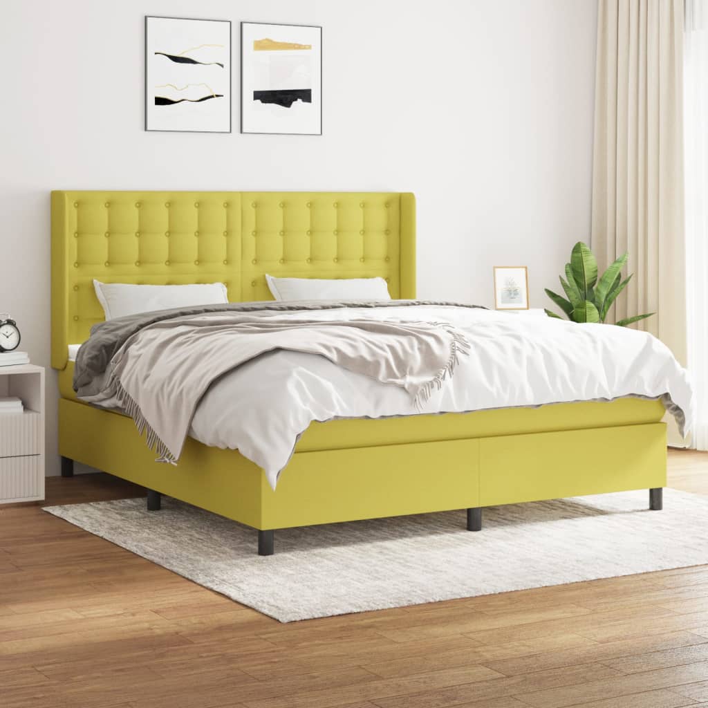 Boxspringbett Mit Matratze Stoff Grün