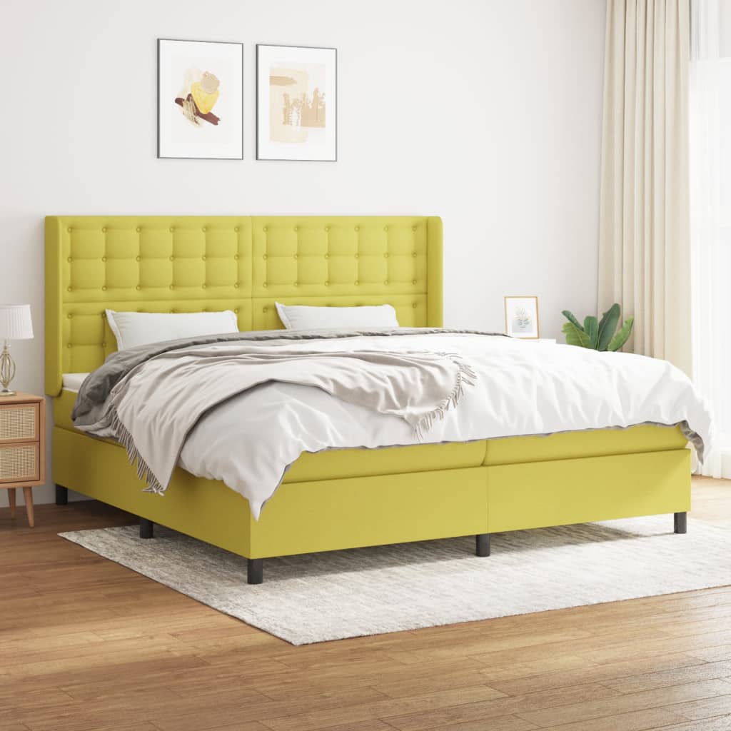 Boxspringbett Mit Matratze Stoff Grün